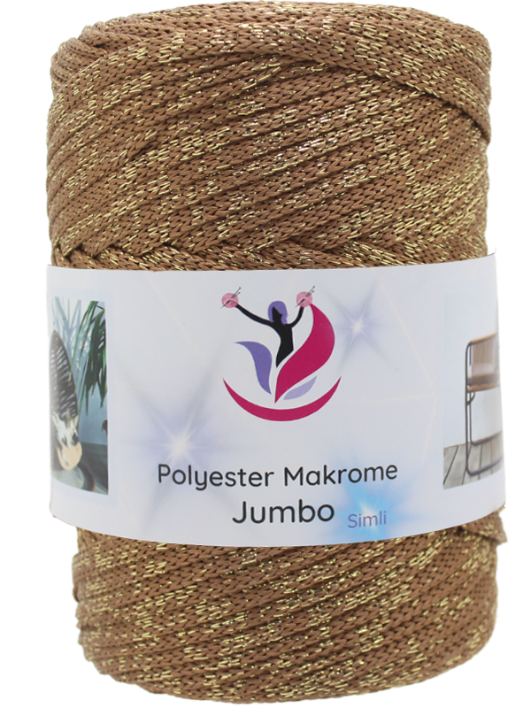 Kahve-Jumbo Polyester Simli