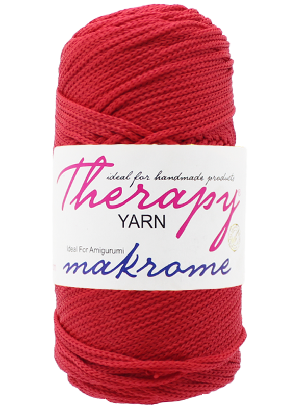 Kırmızı-Polyester Makrome 2mm 200g