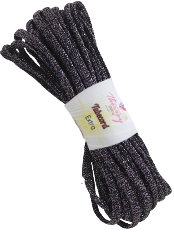 Siyah-Tube Cord Extra Simli