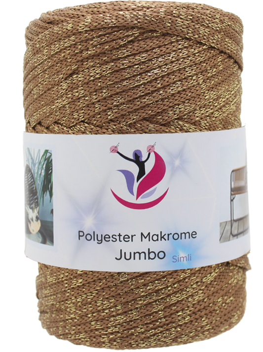 Kahve-Jumbo Polyester Simli